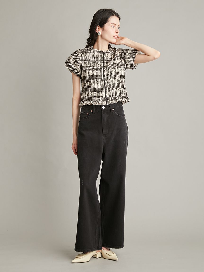 Mila Owen「【WEB限定カラー】シャーリングブラウス」|シャツ・ブラウス|