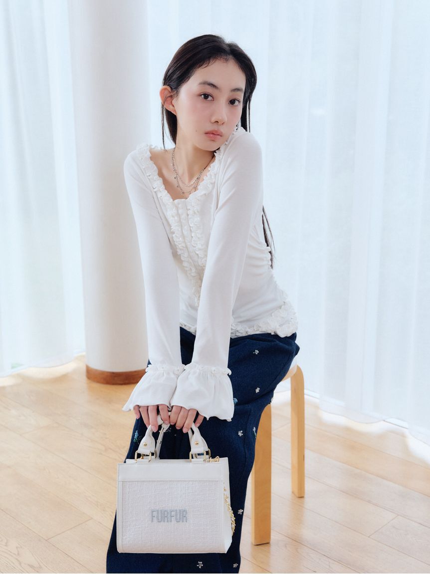 FURFUR「【限定カラー】ツイードロゴトートバッグ」|トートバッグ|
