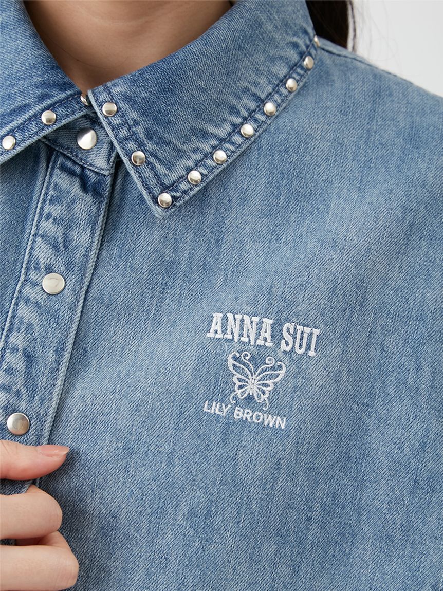 LILY BROWN「【LILY BROWN&times;ANNA SUI】スタッズデニムシャツブルゾン」|ブルゾン・スタジャン|