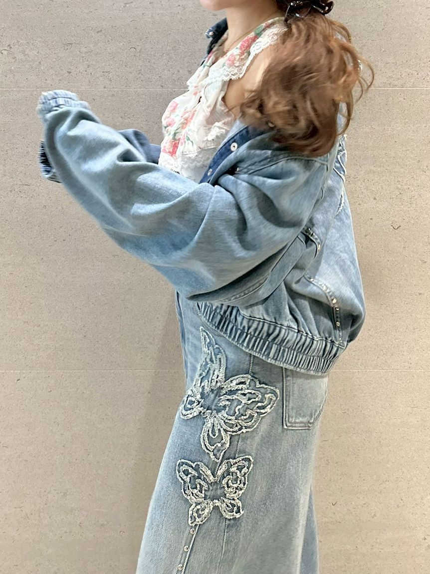 LILY BROWN「【LILY BROWN&times;ANNA SUI】スタッズデニムシャツブルゾン」|ブルゾン・スタジャン|