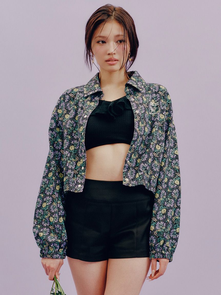 LILY BROWN「【LILY BROWN&times;ANNA SUI】スタッズデニムシャツブルゾン」|ブルゾン・スタジャン|FLOWER