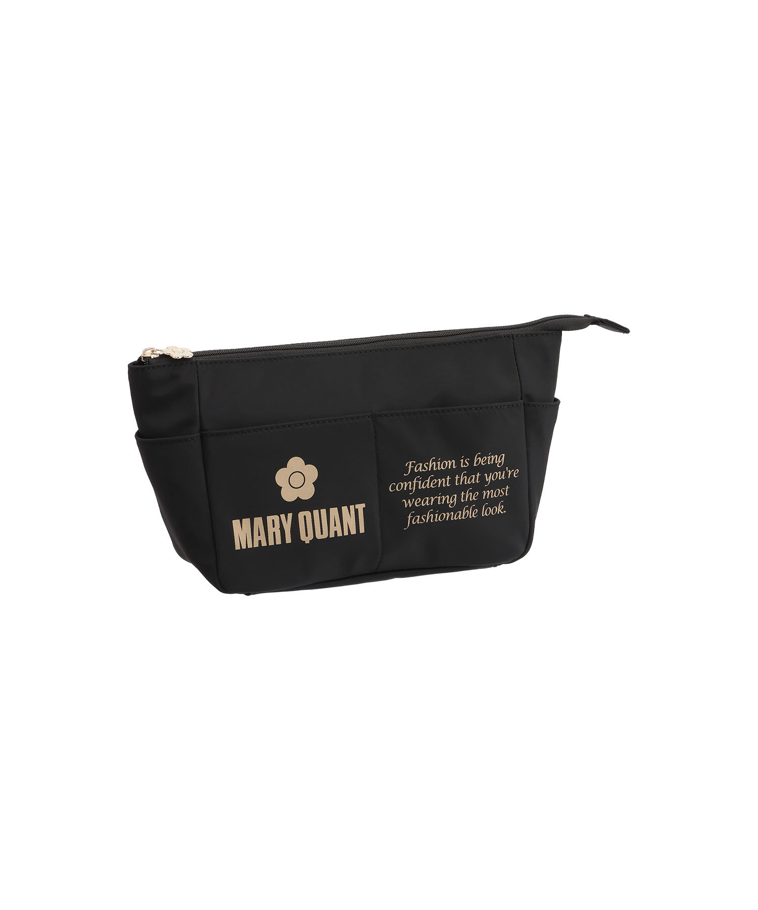 MARY QUANT「ゴールドロゴプリント インナーキャリングポーチM」|ポーチ|ブラック