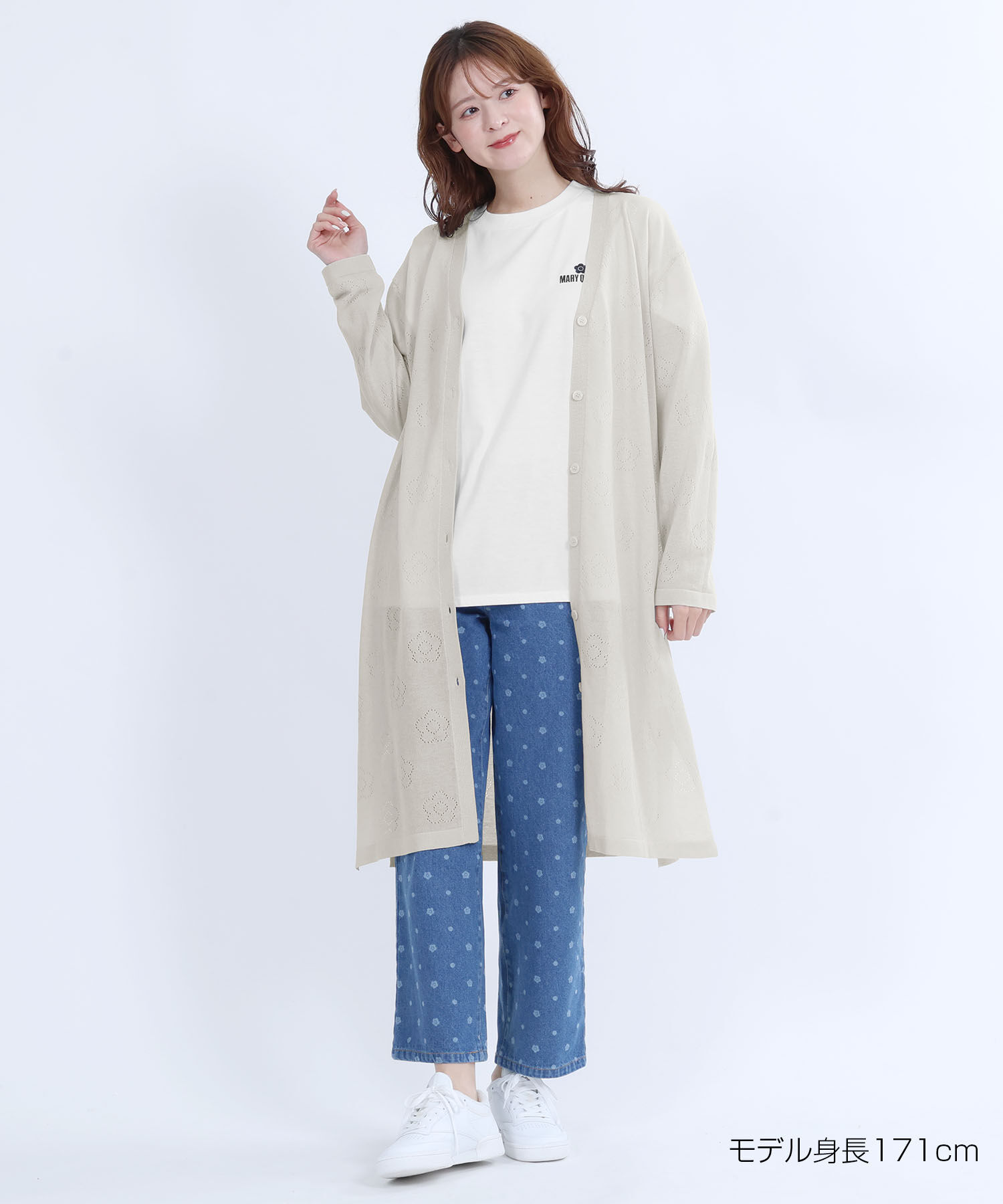 MARY QUANT「アイレットデイジーロング カーディガン」|カーディガン|