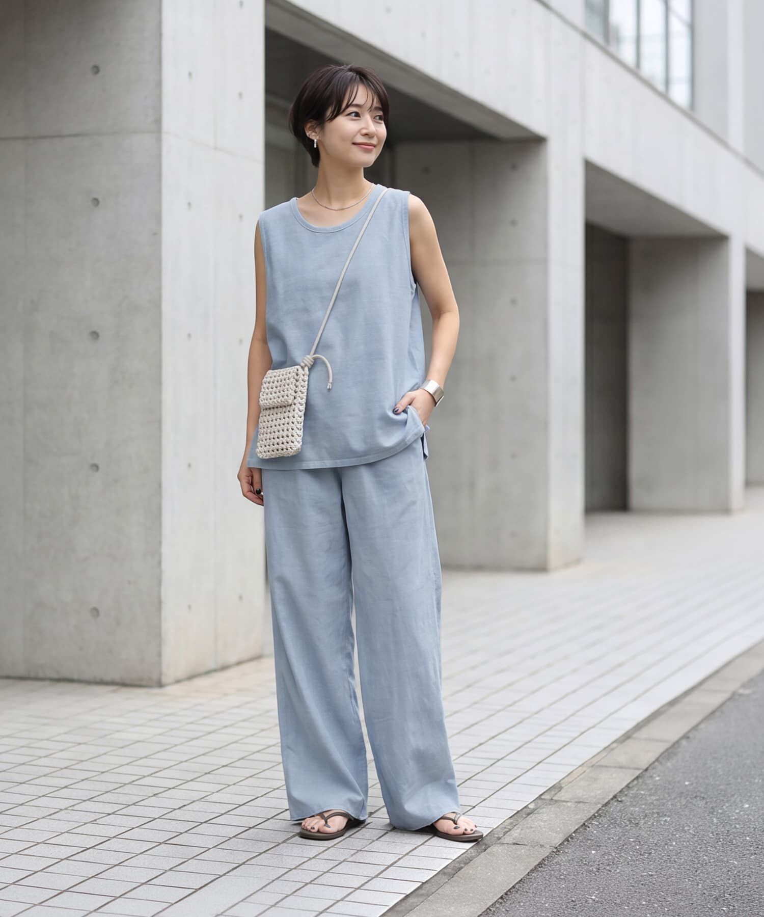 STYLE DELI「裾カットできる【セットアップ対応】綿100イージーパンツ」|スラックス|