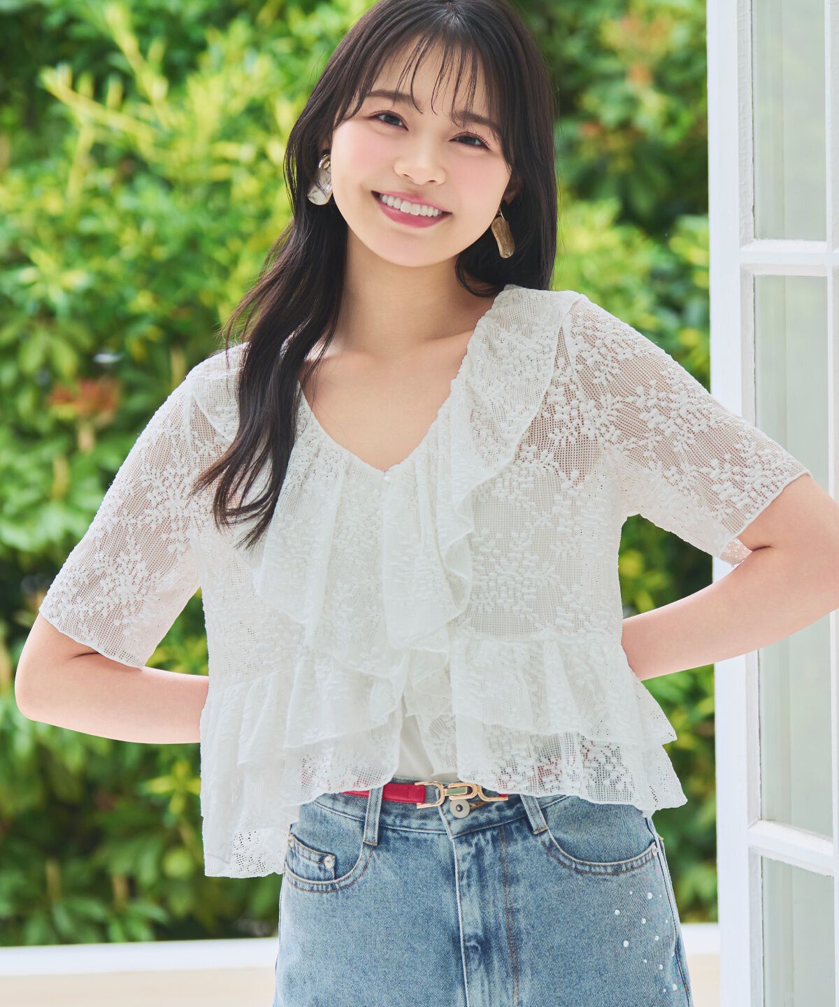 WILLSELECTION「レースラッフルフリルトップス」|Tシャツ・カットソー|オフ