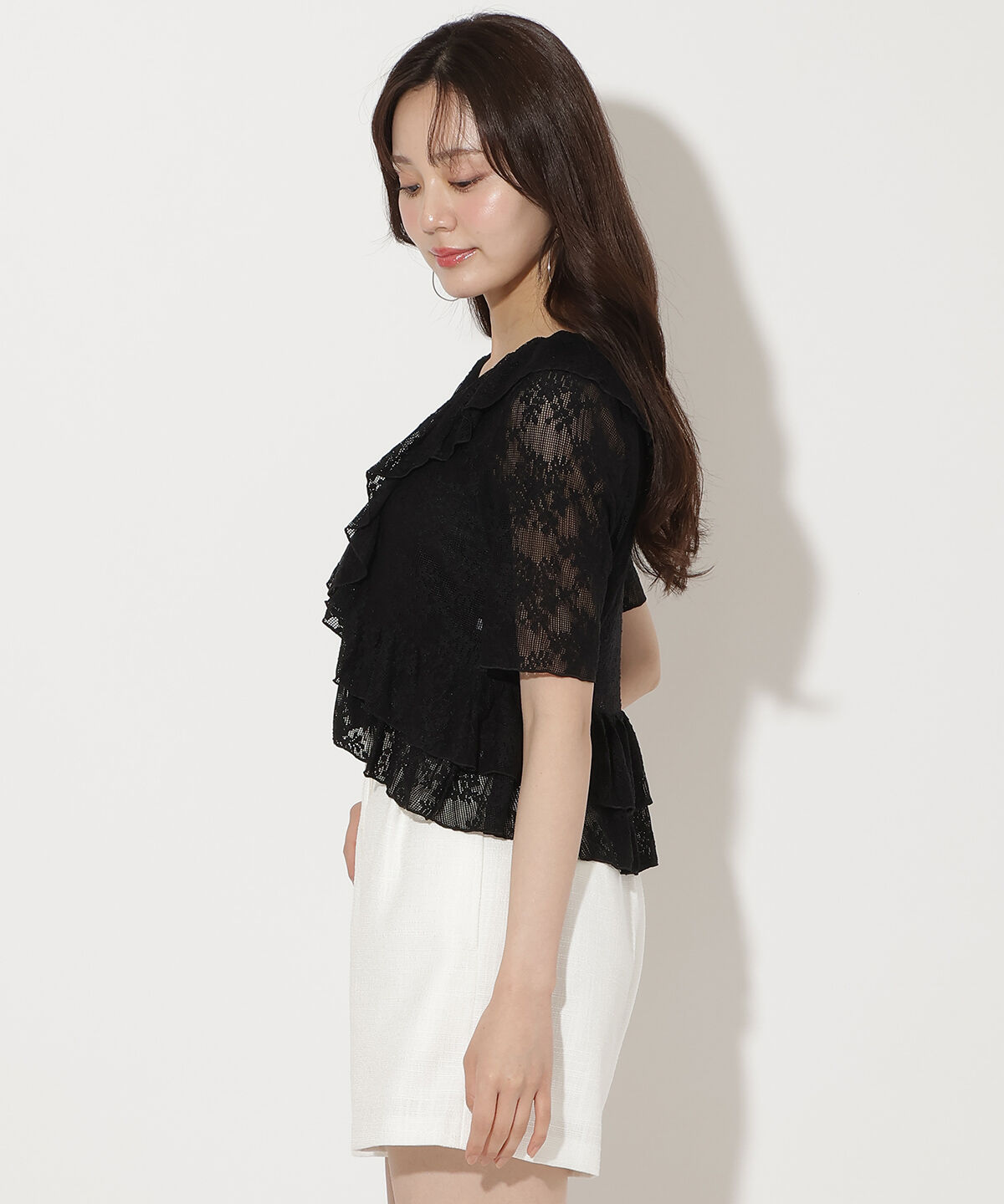 WILLSELECTION「レースラッフルフリルトップス」|Tシャツ・カットソー|