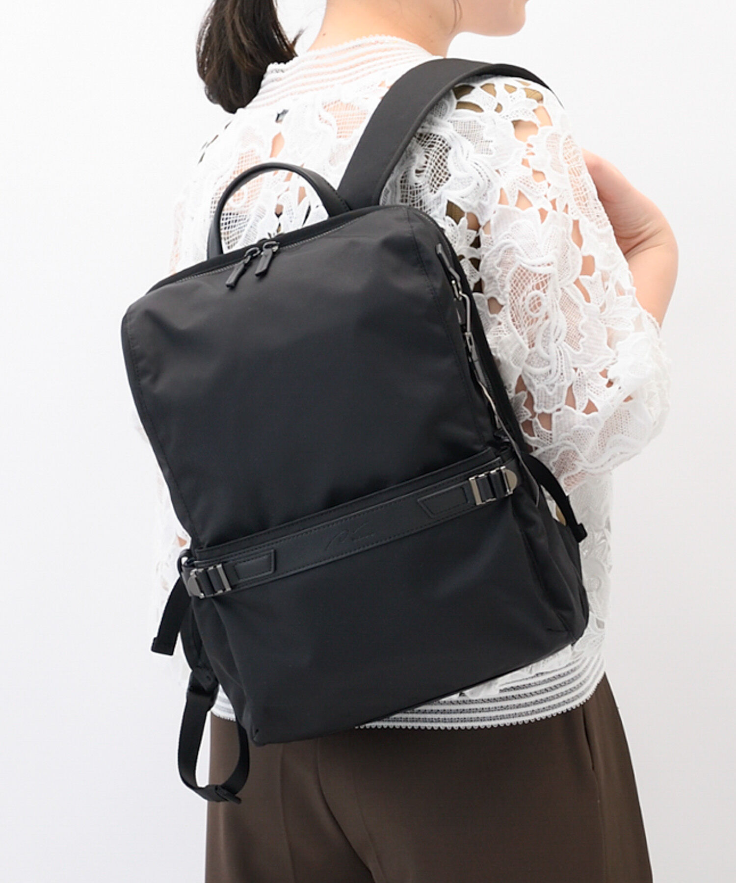 W&.Day/Night「リュックサック ビジネス W&.Day/Night リッカ2 スクエアリュック A4サイズ 14.0インチPC収納 19152」|リュック|ブラック