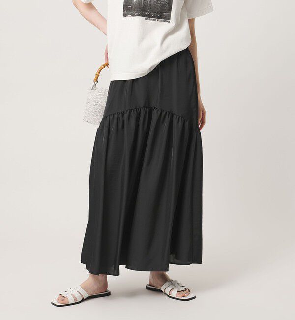 UNITED ARROWS「シルクライク ティアード スカート」|スカート|