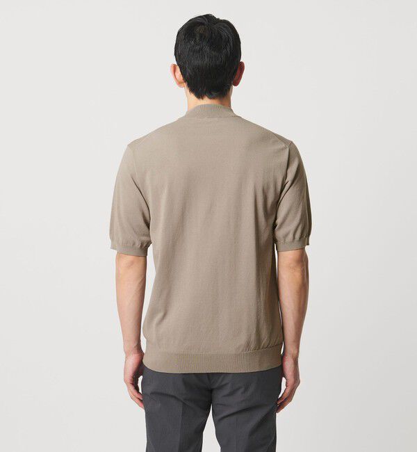 UNITED ARROWS「ショートスリーブ モックネック ニットTシャツ UA COZY ウォッシャブル 抗菌防臭」|Tシャツ・カットソー|