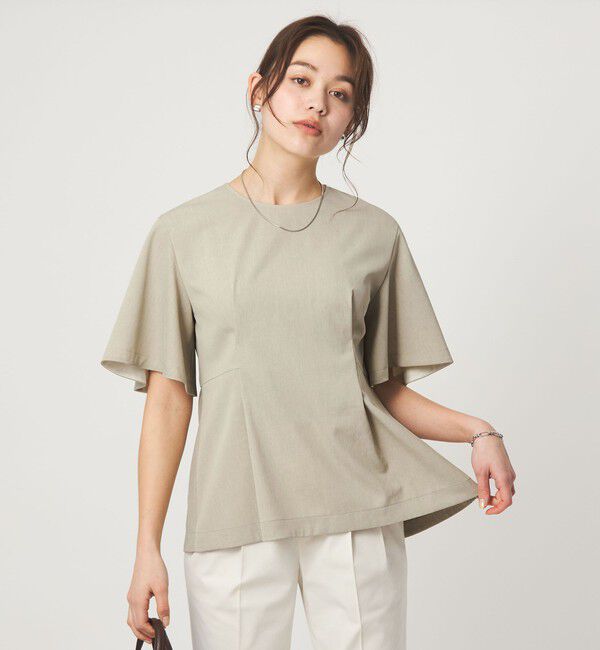 UNITED ARROWS green label relaxing「［size SHORTあり］サラフール タック ブラウス ストレッチ 接触冷感 UVカット」|シャツ・ブラウス|
