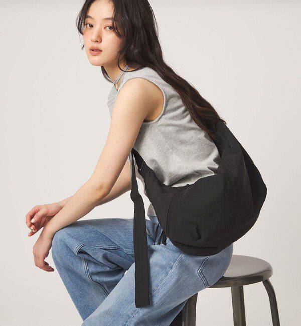 UNITED ARROWS green label relaxing「【WEB限定】2WAY ラウンドショルダーバッグ / ユニセックス はっ水」|ショルダー・メッセンジャー|BLACK