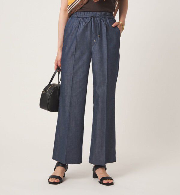 UNITED ARROWS green label relaxing「［size SHORT/TALLあり］ライト デニム ニーハイフレア パンツ 2」|その他|COBALT