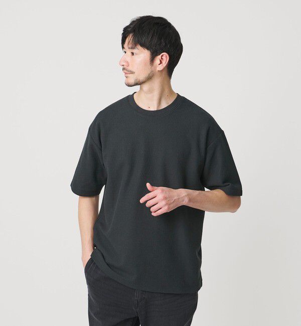 BEAUTY&YOUTH UNITED ARROWS「【WEB限定 WARDROBE SMART】エアリー カノコ カットソー	【抗菌防臭・UVカット】」|Tシャツ・カットソー|BLACK