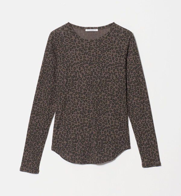 BEAUTY&YOUTH UNITED ARROWS「コットン レオパードプリント ロングスリーブ シアーカットソー」|Tシャツ・カットソー|DK.BROWN