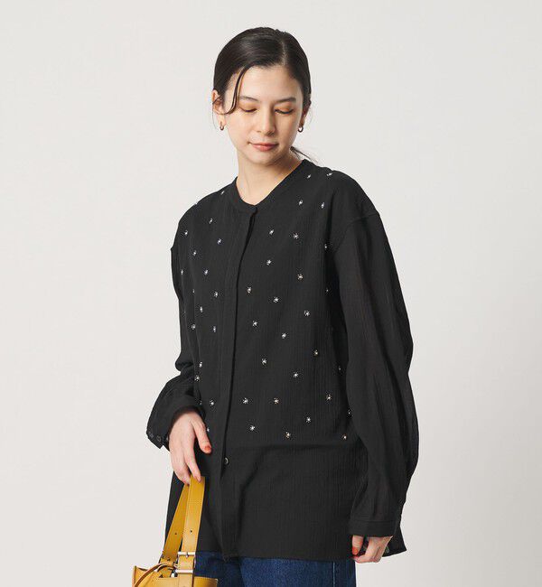 BEAUTY&YOUTH UNITED ARROWS「コットンクレープ ビーズ エンブロイダリー シャツ」|シャツ・ブラウス|