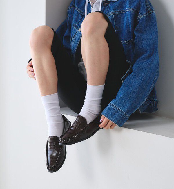 BEAUTY&YOUTH UNITED ARROWS「レザーライク エンボス ギャザー ローファー」|ローファー|