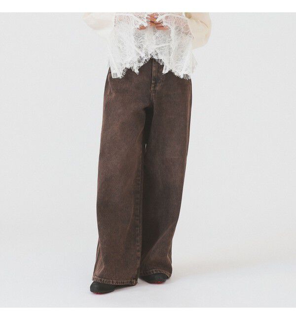 Ray BEAMS 「オーバーダイ デニム パンツ」|デニム|BROWN