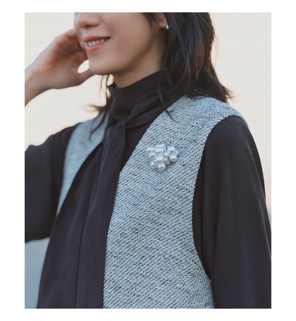 Demi-Luxe BEAMS 「ツイード フレア Vネック ジレ＊」|シャツ・ブラウス|