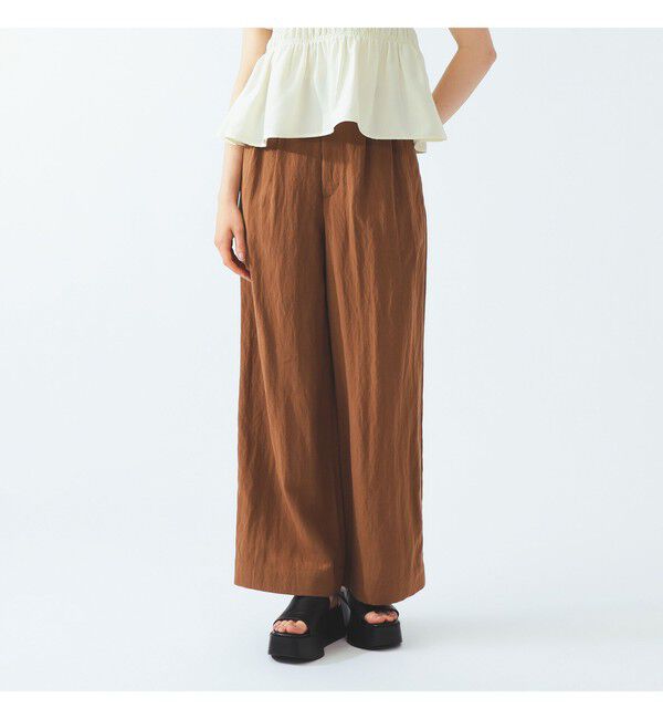 Ray BEAMS 「ワイド ストレート 2タック パンツ」|チノ|BROWN