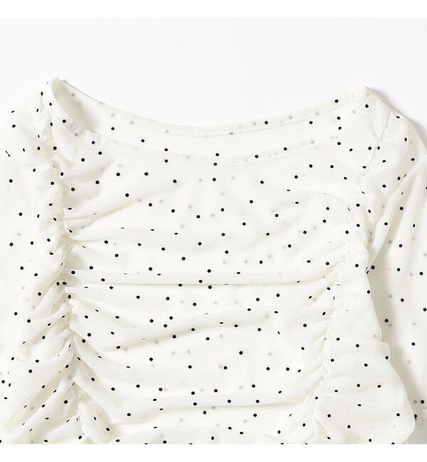 Ray BEAMS 「シアー ドット ギャザー シーム Tシャツ」|Tシャツ・カットソー|