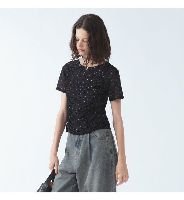 Ray BEAMS 「シアー ドット ギャザー シーム Tシャツ」|Tシャツ・カットソー|
