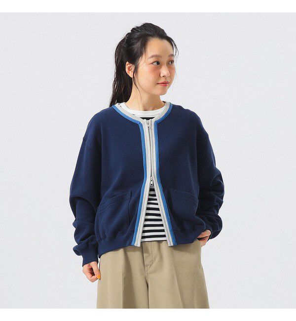 BEAMSBOY「スリートーン スウェット カーディガン」|スウェット・ジャージ|NAVY