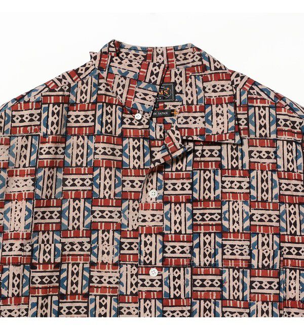 BEAMS PLUS「Open Collar Block Print ③」|シャツ・ブラウス|