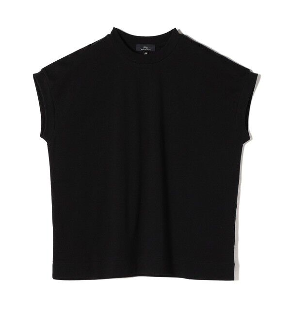 SHIPS for women「SHIPS Primary Navy Label: ニュー スヴィン コットン フレンチ スリーブ」|タンクトップ|ブラック