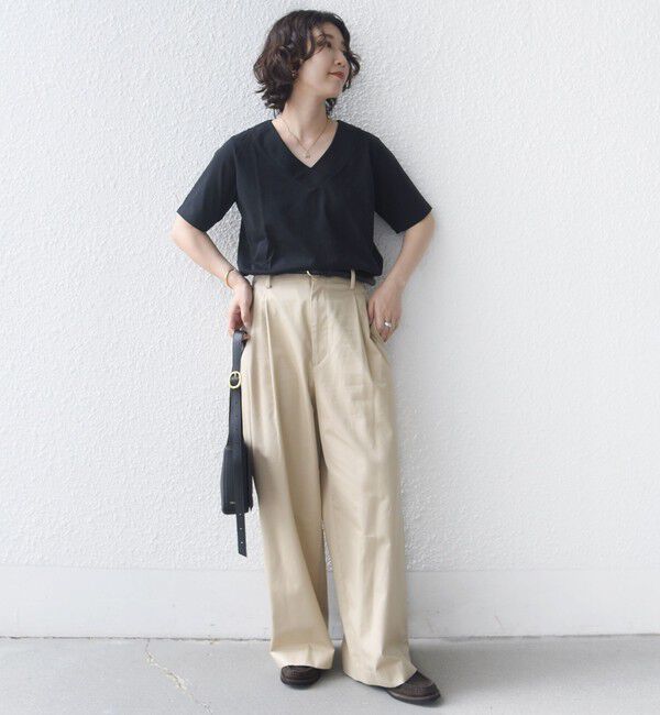SHIPS for women「【WEB限定】〈ネックが選べる2サイズ展開〉オーガニックコットン バリエーションネック TEE」|Tシャツ・カットソー|