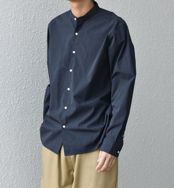 SHIPS any「SHIPS any:〈洗濯機可能〉ストライプ / ソリッド リラックス バンドカラー シャツ 26AW◆」|シャツ・ブラウス|