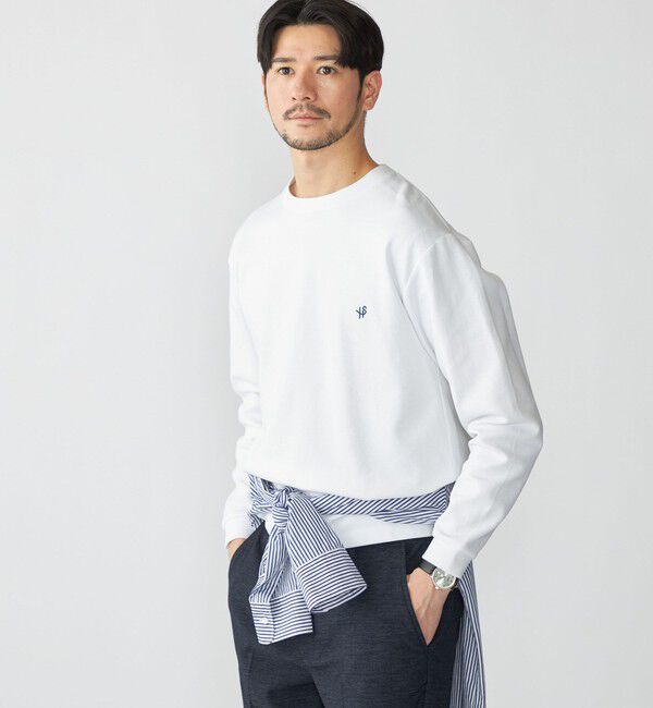 SHIPS「【WEB限定】SHIPS:〈抗菌防臭〉ワンポイントロゴ ハイゲージバーズアイ ダブルフェイス 長袖Tシャツ」|Tシャツ・カットソー|