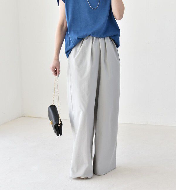 quaranciel「quaranciel:〈接触冷感/UVカット/撥水加工〉ラッシュガード ギャザー ワイド イージー パンツ」|その他|ライトグレー