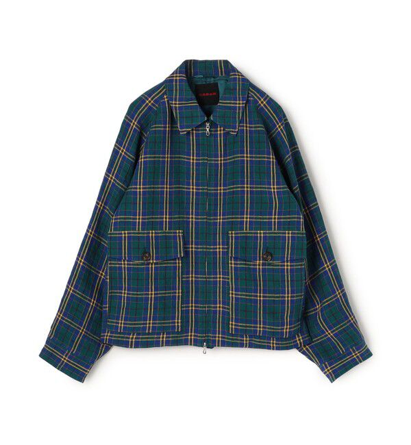 CABaN「アイリッシュタータンチェック ジップアップブルゾン」|ダッフルコート|56 カーキ系