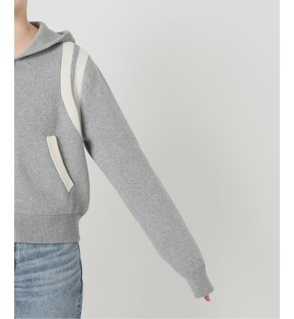 JOINT WORKS「≪予約≫カーブライン ジップ ニット フーディー / J Curved Line Zip Knit Hoodie」|ニット・セーター|
