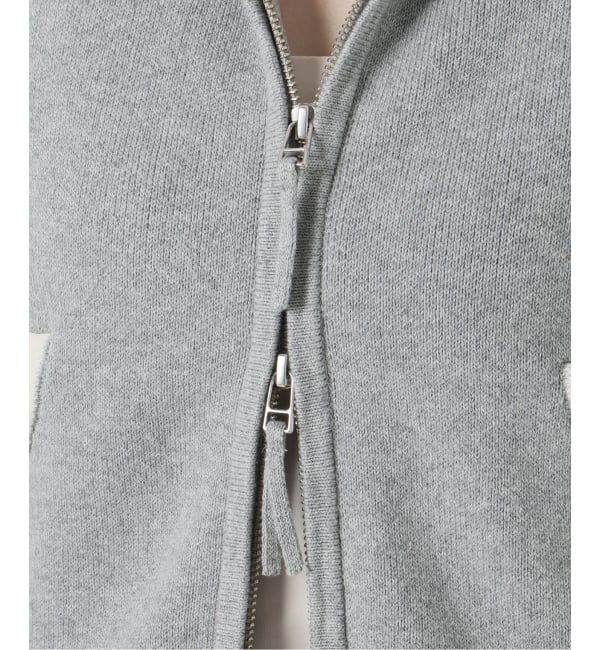 JOINT WORKS「≪予約≫カーブライン ジップ ニット フーディー / J Curved Line Zip Knit Hoodie」|ニット・セーター|