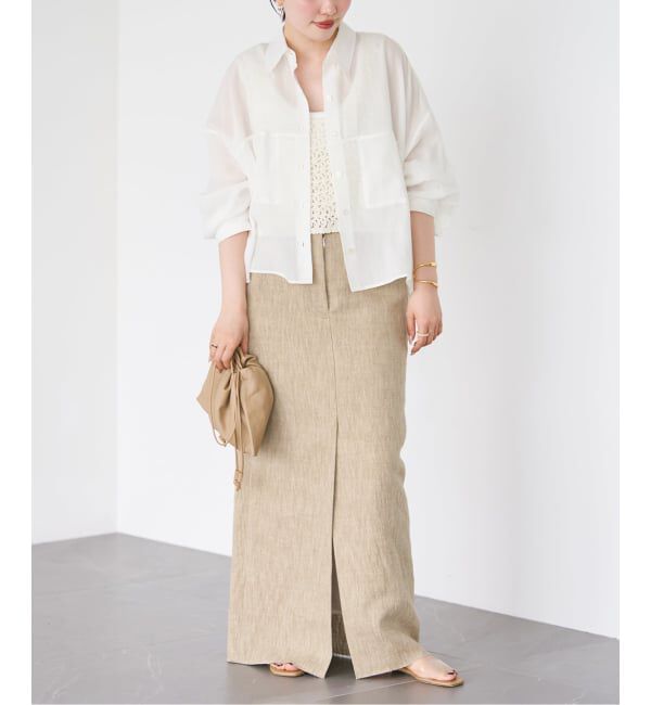 Plage「《追加》RAMIE LYOCELL CROPPED シャツ 2」|シャツ・ブラウス|