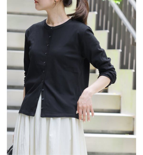 JOURNAL STANDARD relume「シアーツイストコットンクルーネックカーディガン」|カーディガン|ブラック