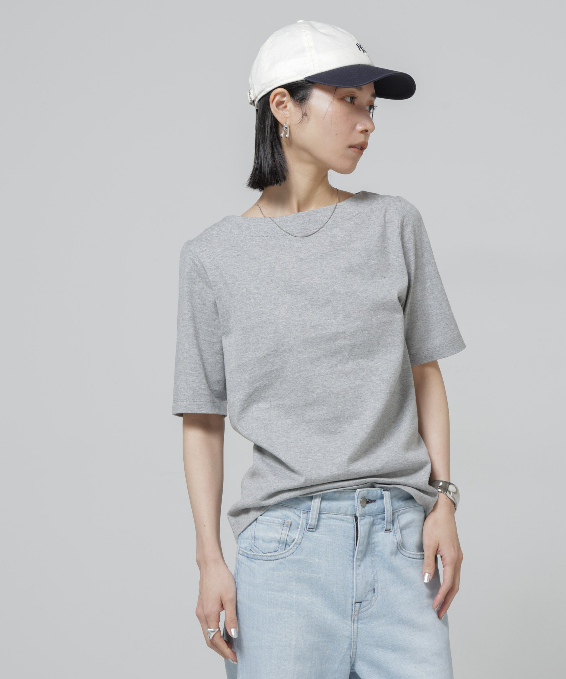 NANO universe「〈追加〉Anti Soaked(R) 汗染み防止ボートネックTシャツ」|Tシャツ・カットソー|トップグレー4