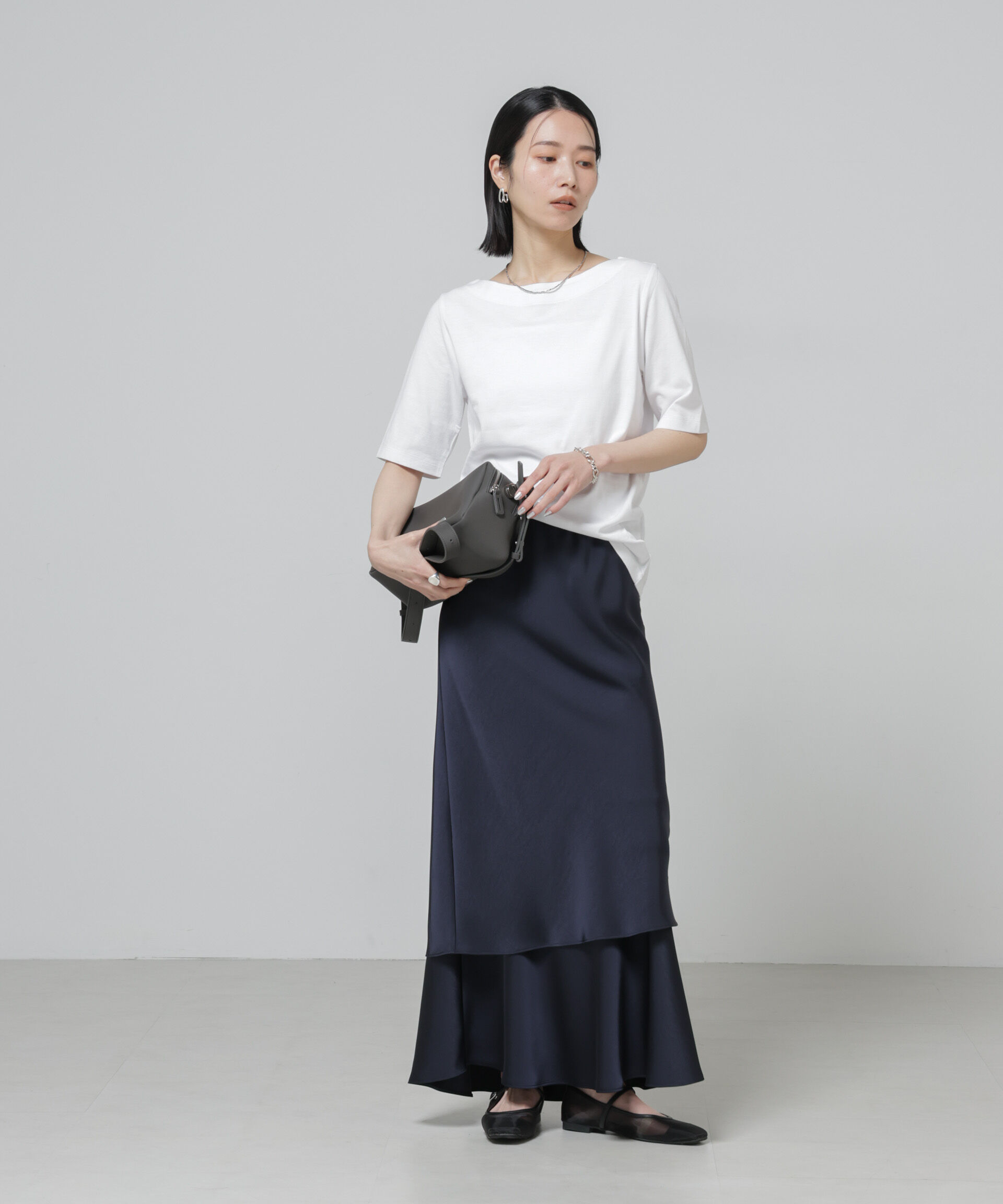NANO universe「〈追加〉Anti Soaked(R) 汗染み防止ボートネックTシャツ」|Tシャツ・カットソー|