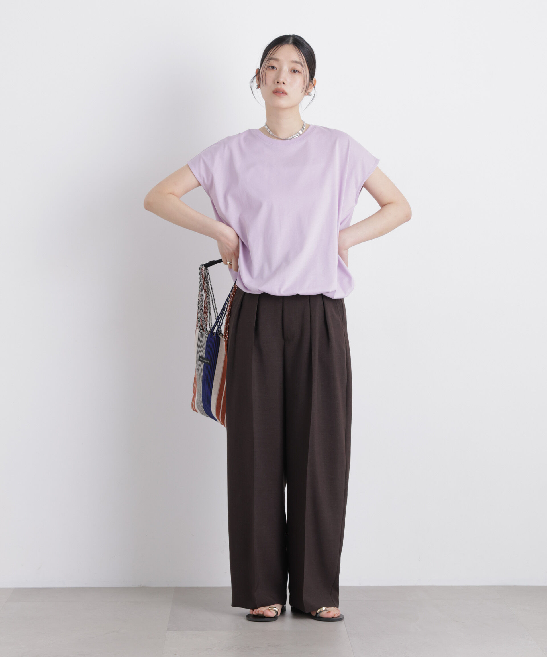 nano･universe「NANOFINE ドロストヘムカットトップス」|Tシャツ・カットソー|