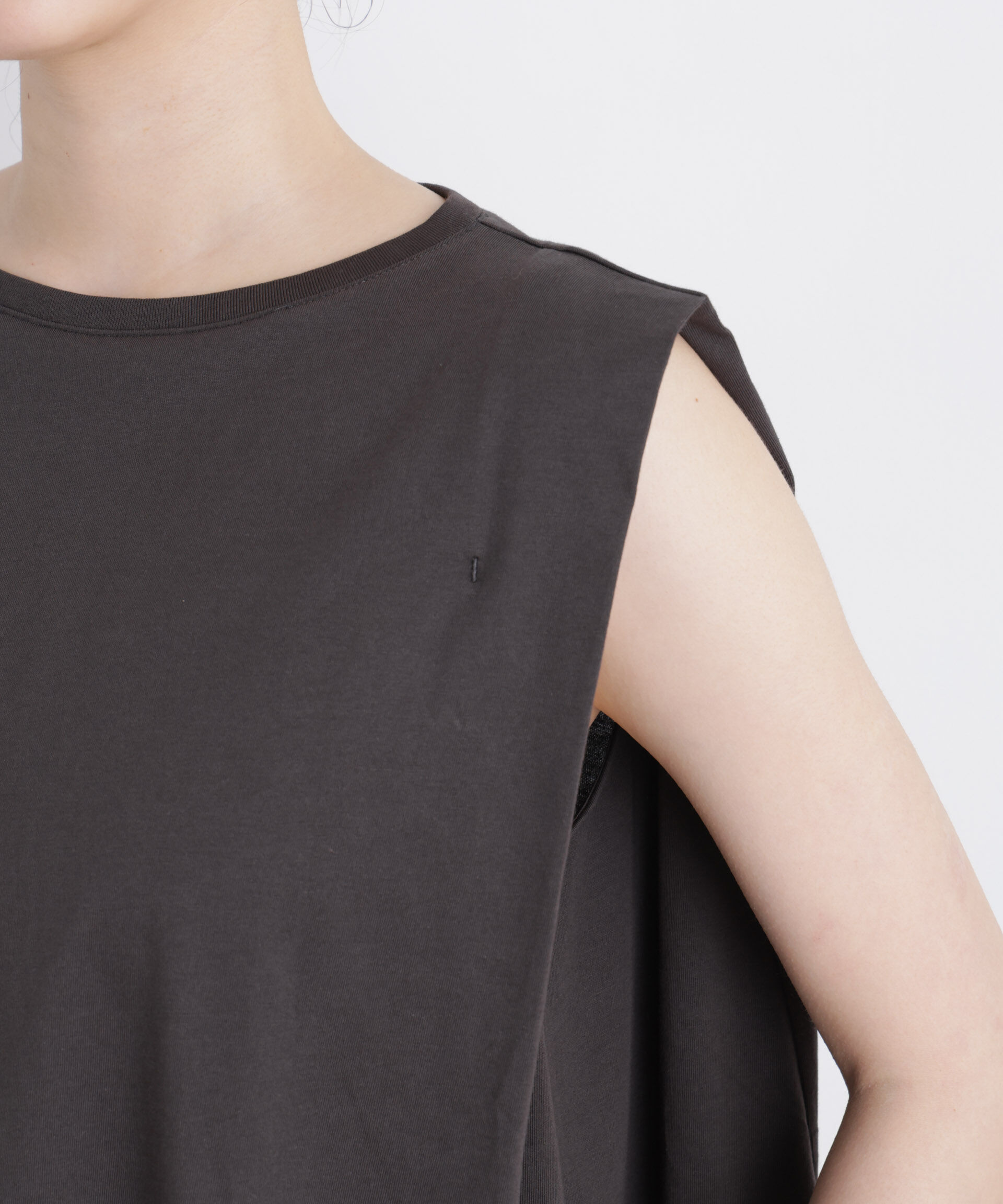 NANO universe「NANOFINE ボックスフレアカットトップス」|Tシャツ・カットソー|