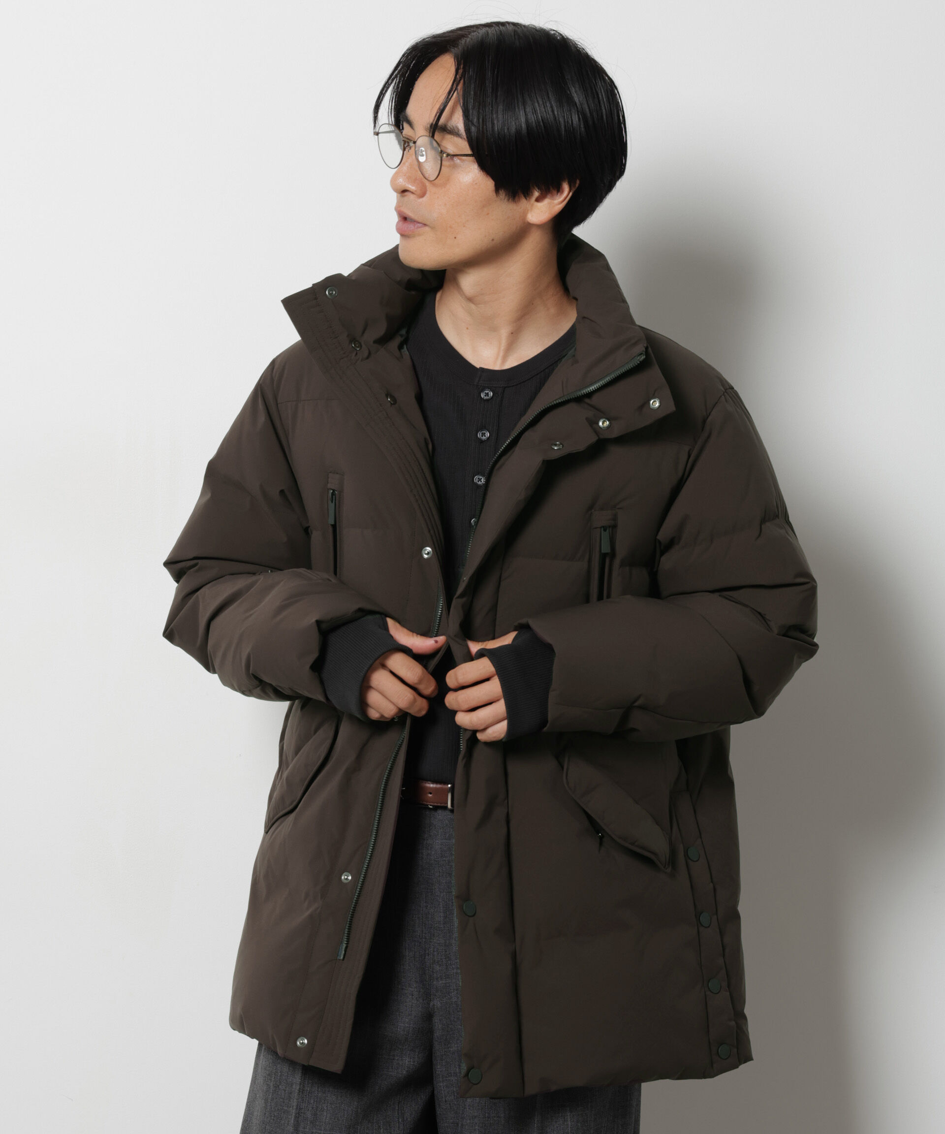 NANO universe「「西川ダウン(R)」SOLOTEX ミドル丈ダウン」|ダウン|