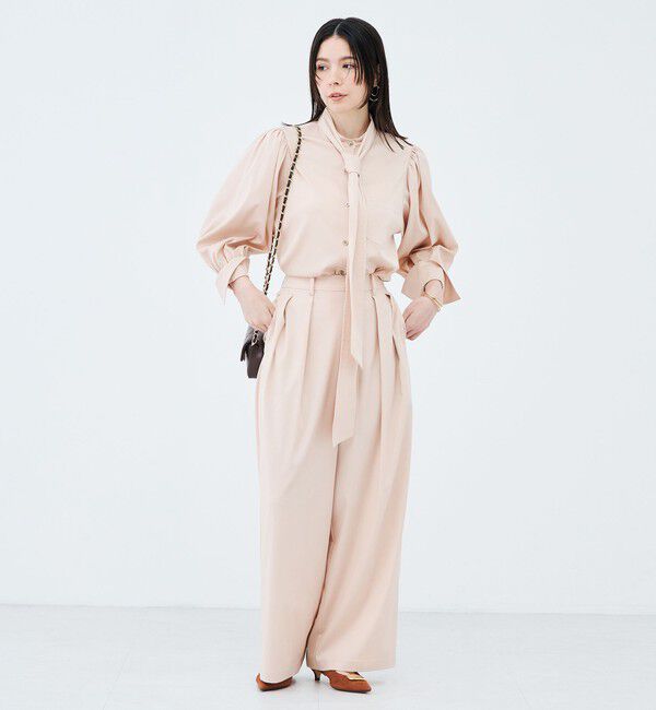 NOLLEY'S sophi「《セットアップ対応》ウォッシャブルバイオツイルボウタイブラウス」|シャツ・ブラウス|
