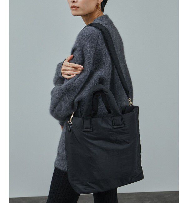 SALON adam et rope'「【WEB限定】軽量パフナイロン2WAYショルダートート / A4対応」|トートバッグ|ブラック(01)