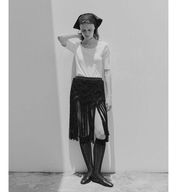 SALON adam et rope'「プリマベールファームリーリブハーフスリーブTシャツ / UVケア・洗える・新色追加」|Tシャツ・カットソー|