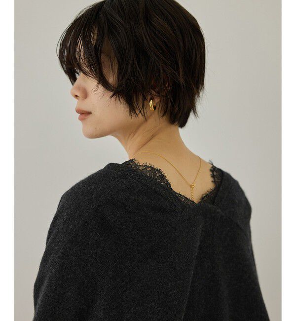 SALON adam et rope'「レースレイヤードVネックプルオーバー」|ニット・セーター|