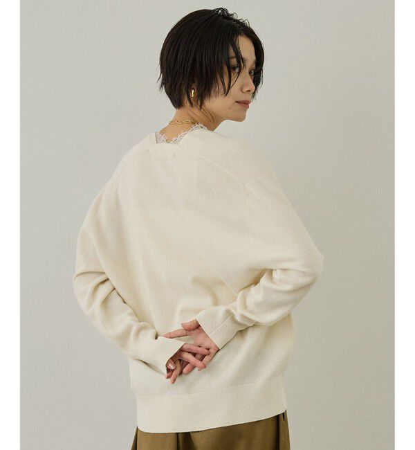 SALON adam et rope'「レースレイヤードVネックプルオーバー」|ニット・セーター|