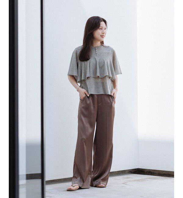 ROPE「LEVITA ティアードフリルニットプルーオーバー/接触冷感・イージーケア」|Tシャツ・カットソー|