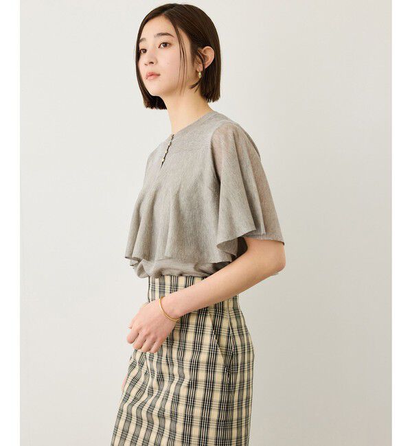 ROPE「LEVITA ティアードフリルニットプルーオーバー/接触冷感・イージーケア」|Tシャツ・カットソー|