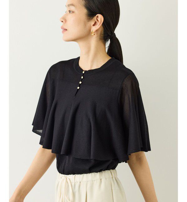 ROPE「LEVITA ティアードフリルニットプルーオーバー/接触冷感・イージーケア」|Tシャツ・カットソー|